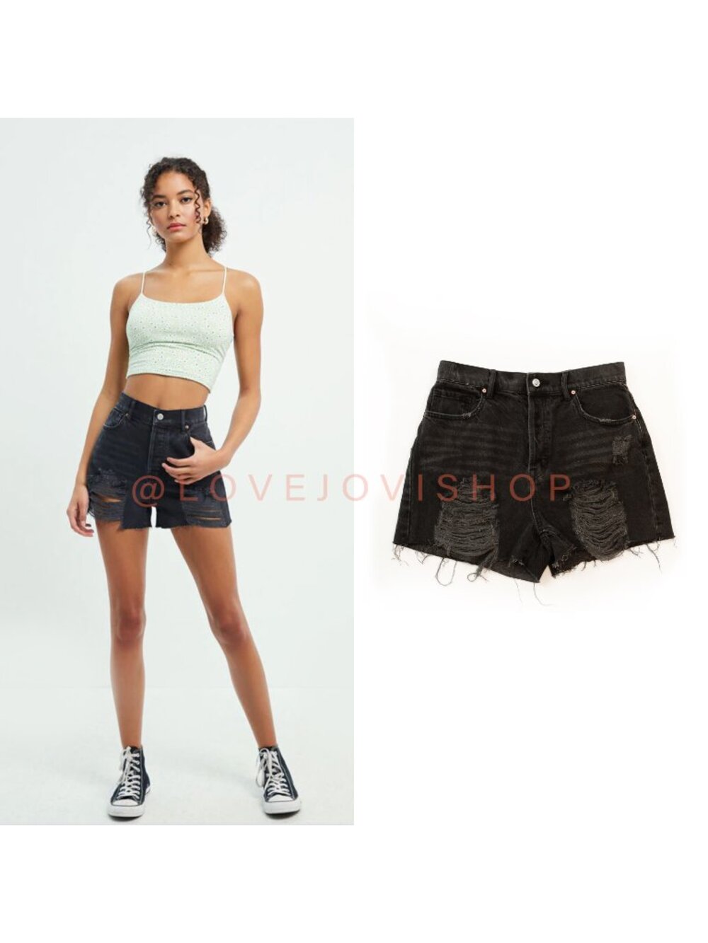 Streetwear | NWT! PacSun 'Icon' Shorts |  Black High Rise 100% Cotton Distressed
